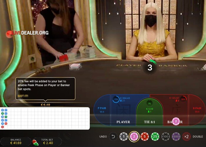 peek baccarat fee