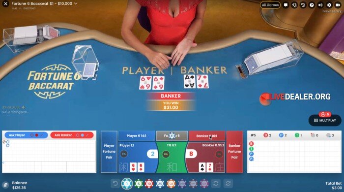 Fortune 6 baccarat 6-6 win