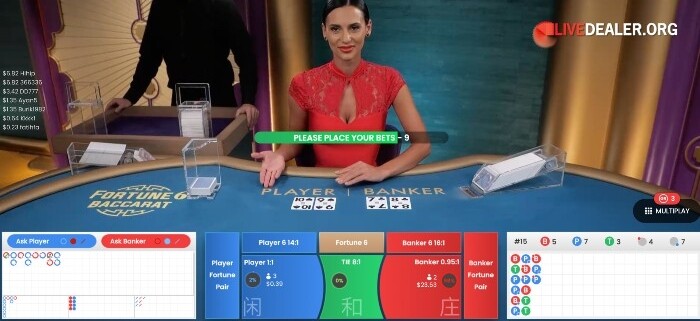 Fortune 6 baccarat place bets
