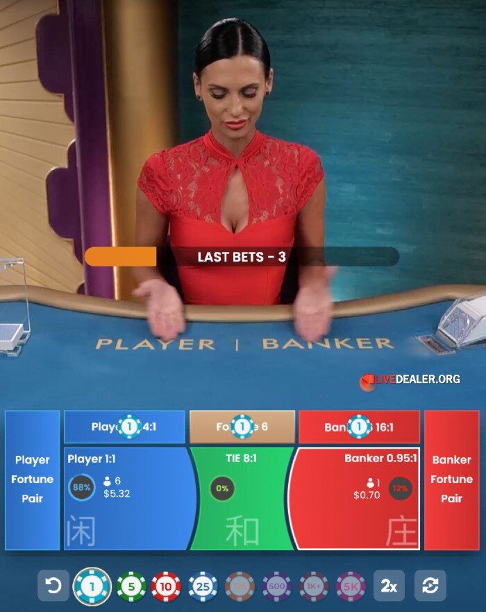 Fortune 6 baccarat side bets