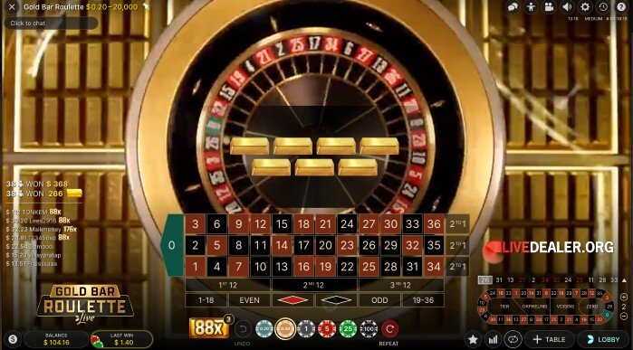 Gold Bar Roulette 7 Bar win