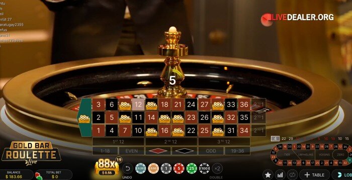 Gold Bar Roulette betting gold bars