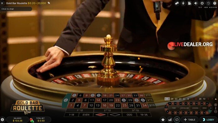 Gold Bar Roulette spin