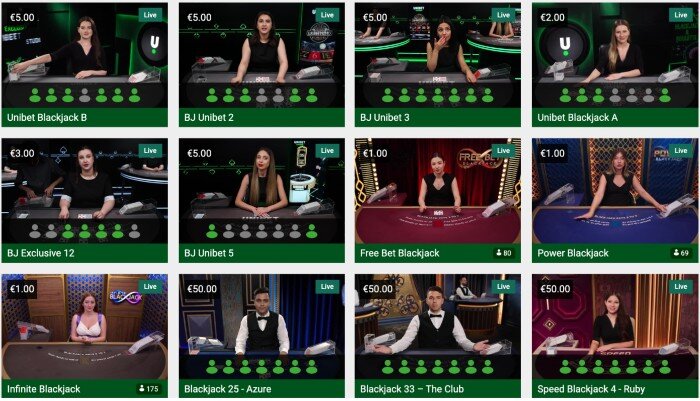 unibet bj tables