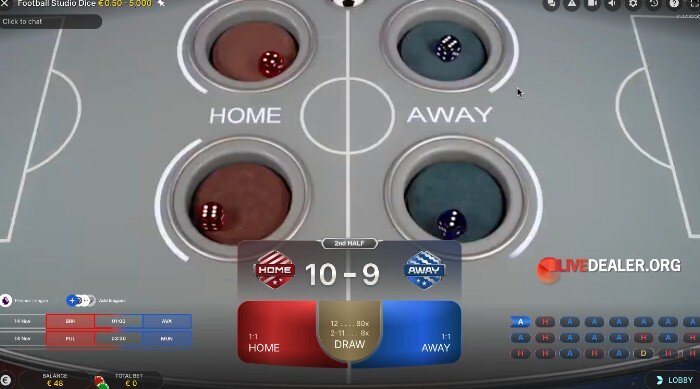 Football Studio Dice 2ndhalf