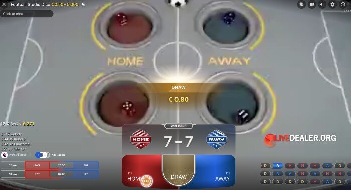 Football Studio Dice draw