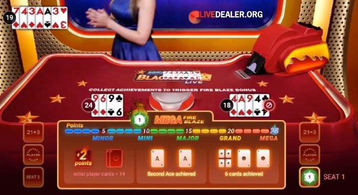 Mega Fire Blaze Blackjack fire blaze game triggered