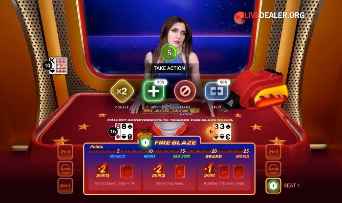 Mega Fire Blaze Blackjack main game