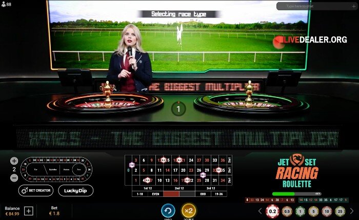 Jet Set Racing Roulette placebets