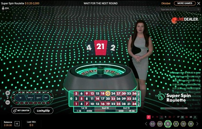 Super Spin Roulette result