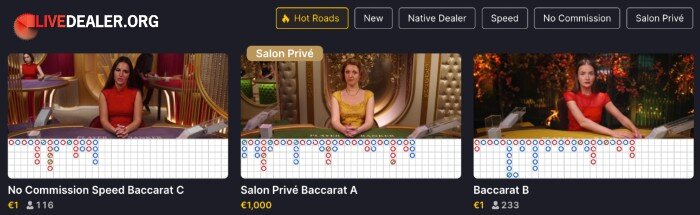 Evolution baccarat hot roads