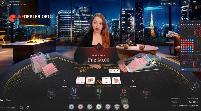 Bombay Live's Tokyo Baccarat