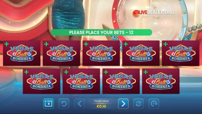 Vegas Ball Bonanza bet selector