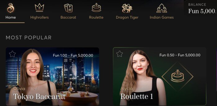 free play live casino games
