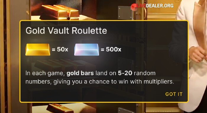 Gold Vault Roulette nutshell