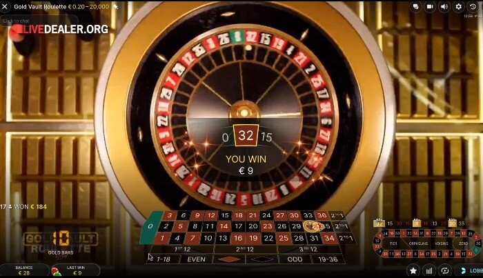 Gold Vault Roulette win