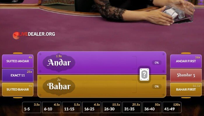 Shandar Andar Bahar bets and payouts