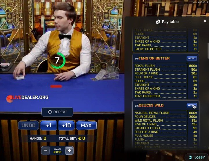 Video Poker version change