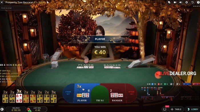 play at 888 Prosperity Tree Baccarat win