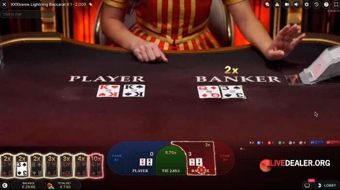 xxxtreme lightning baccarat multiplier