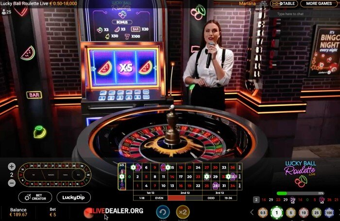 Lucky Ball Roulette fruity bet multiplier