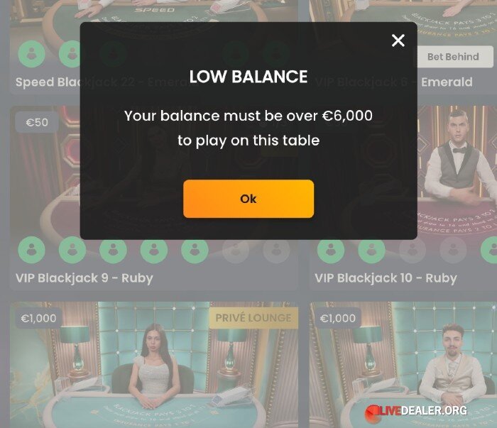 Pragmatic Privé Lounge Blackjack restricted entry
