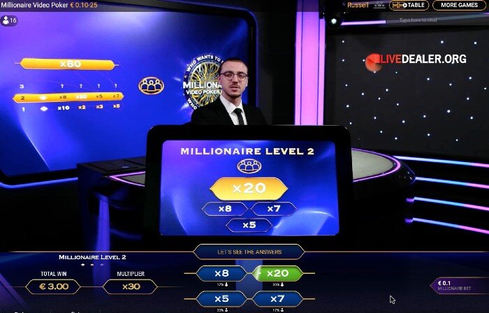 Millionaire bonus game
