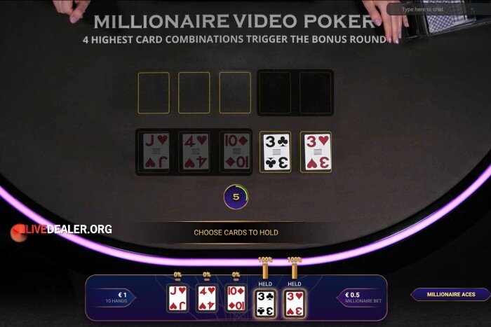 Millionaire Video Poker held