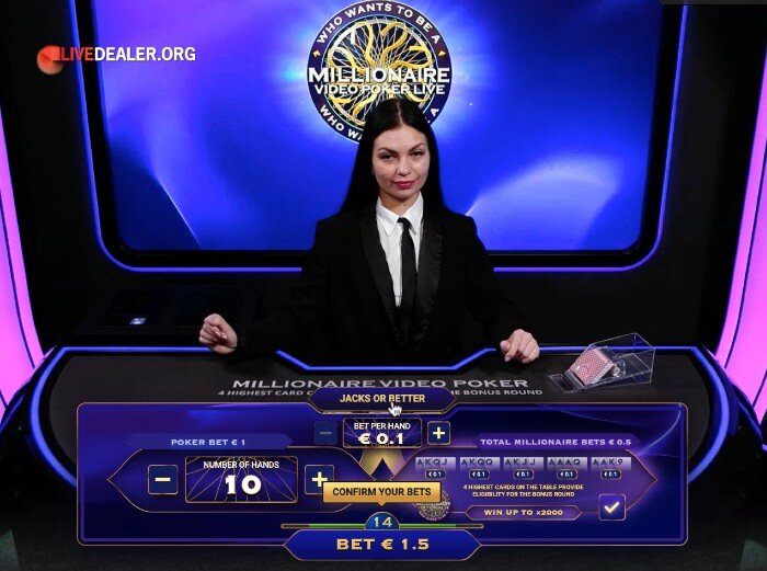 play at bet365 Millionaire Video Poker