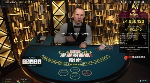 Jackpot City live Casino Hold'em poker