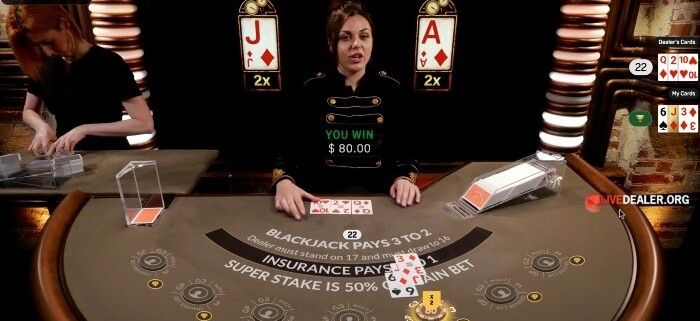 Super Stake Blackjack VIP multiplied win