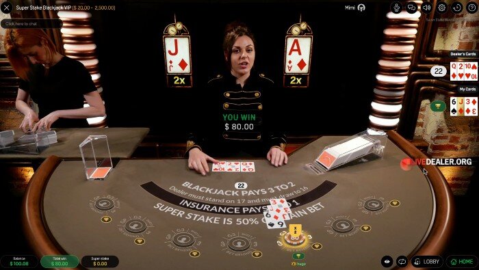 Super Stake Blackjack VIP multiplied win