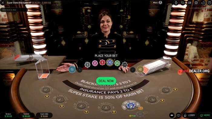 Super Stake Blackjack VIP place bets