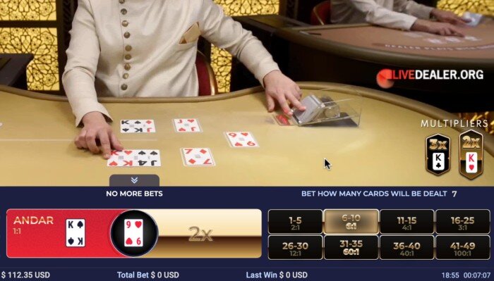 Ultimate Andar Bahar card multipliers