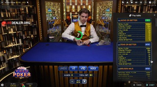Unibet Video Poker Live