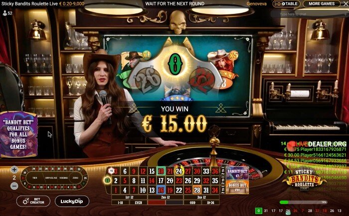 Sticky Bandits Roulette Live from Playtech | Livedealer.org