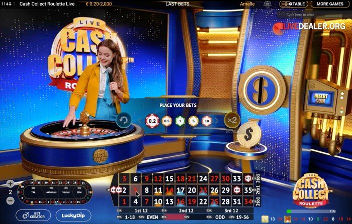 Cash Collect Roulette place bets
