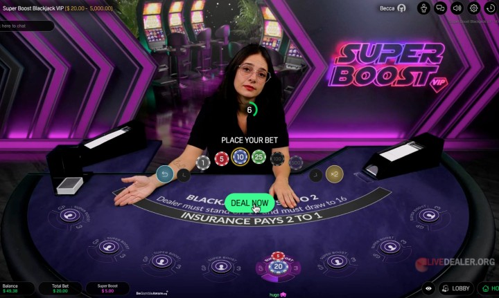 play at Leo Vegas Super Boost Blackjack