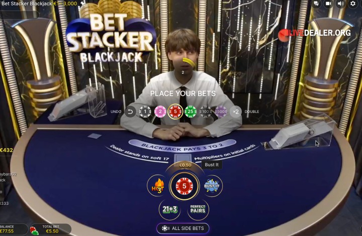 Bet Stacker Blackjack place bets