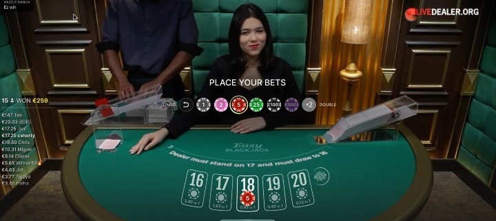 Easy Blackjack place bets