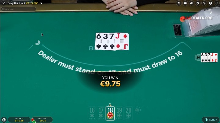 Easy Blackjack win