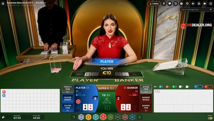 Squeeze Baccarat win