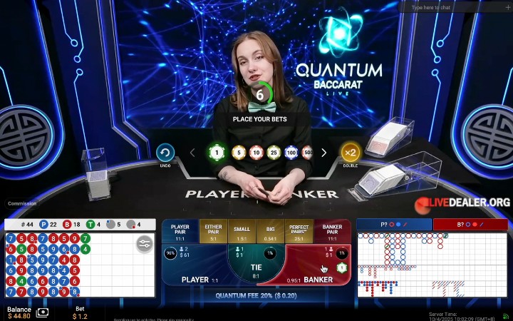 quantum baccarat place bets