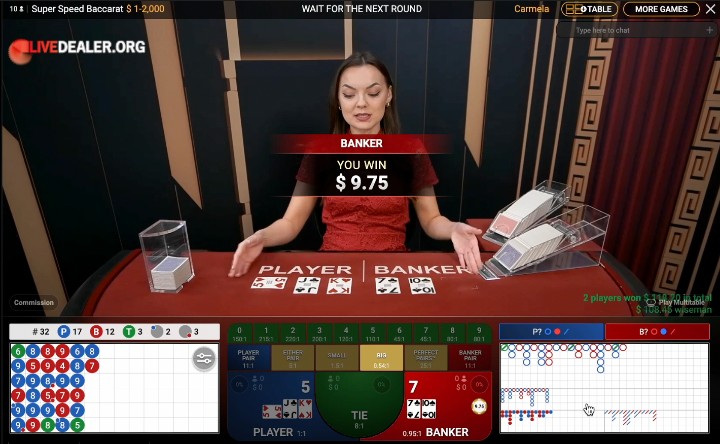 Playtech Super Speed Baccarat win