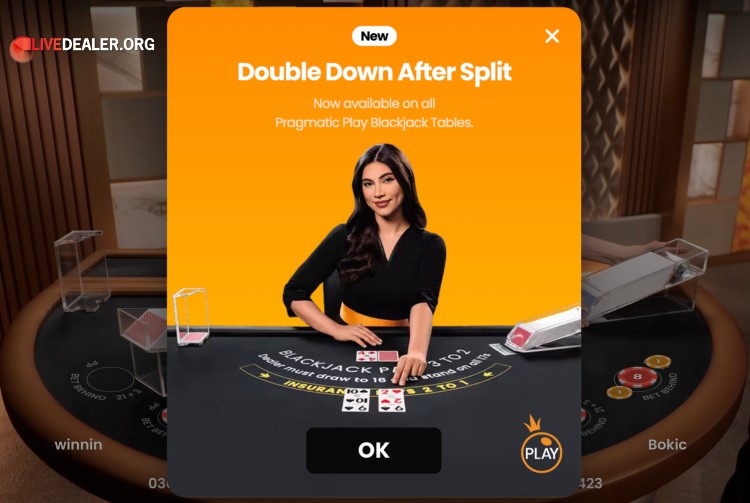 Double Down after Split now allowed