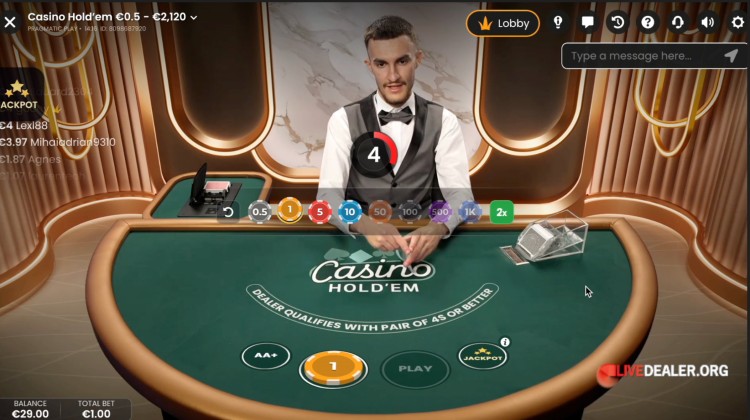 Pragmatic Casino Holdem Poker place bets