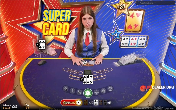 Super Card Blackjack super cards
