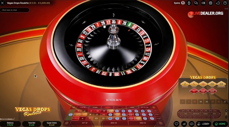 Vegas Drops Roulette result