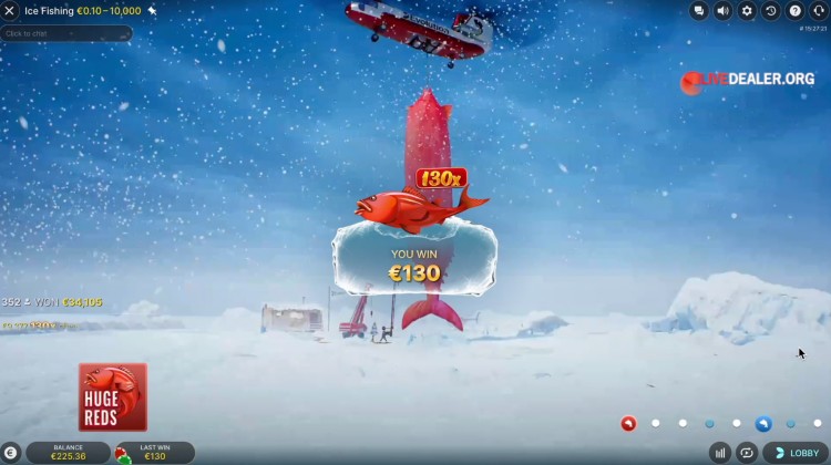 Ice Fishing अंतिम पेआउट