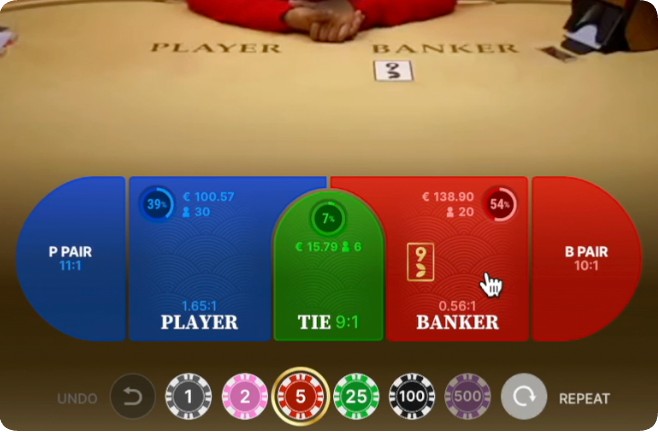 Always 9 baccarat payouts